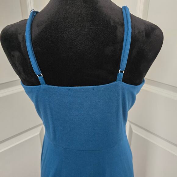 Women's Berydress Cyan Adjustable Straps Button Front A-Line Summer Dress Size M - Picture 4 of 7